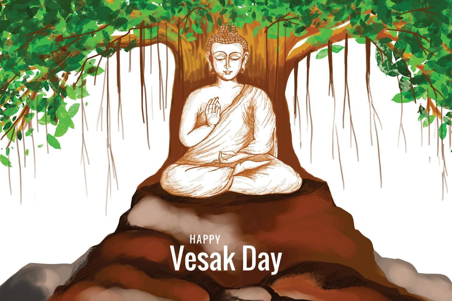 illustration för buddha purnima eller Vesak dag kort bakgrund vektor