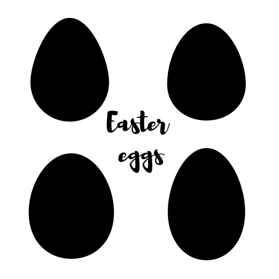 Die Silhouette der Eier ist vor einem weißen Hintergrund isoliert. flache Illustration des Vektors. Design für Ostern, Werbung, Druck,. Vektorillustration vektor