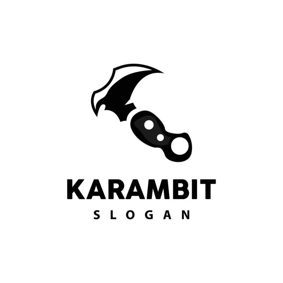 kerambit logotyp, indonesien stridande vapen vektor, ninja stridande verktyg enkel design, mall illustration symbol ikon vektor