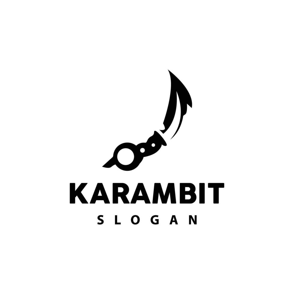 kerambit Logo, Indonesien Kampf Waffe Vektor, Ninja Kampf Werkzeug einfach Design, Vorlage Illustration Symbol Symbol vektor