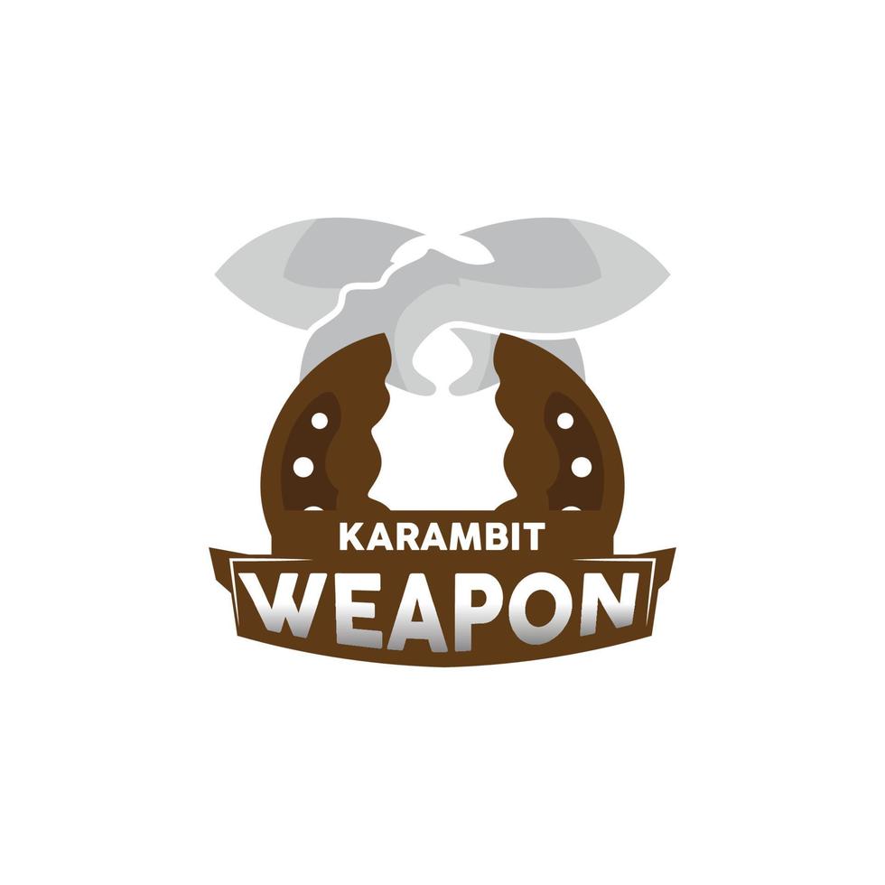 kerambit logotyp, indonesien stridande vapen vektor, ninja stridande verktyg enkel design, mall illustration symbol ikon vektor
