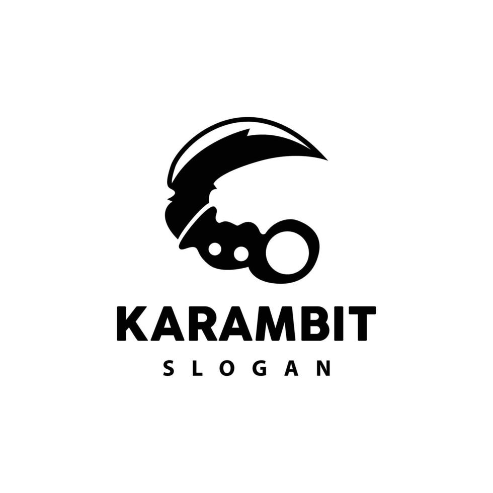 kerambit Logo, Indonesien Kampf Waffe Vektor, Ninja Kampf Werkzeug einfach Design, Vorlage Illustration Symbol Symbol vektor