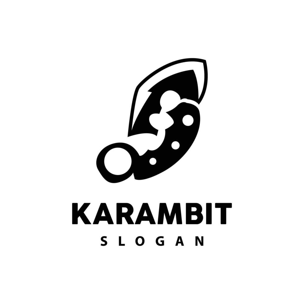 kerambit Logo, Indonesien Kampf Waffe Vektor, Ninja Kampf Werkzeug einfach Design, Vorlage Illustration Symbol Symbol vektor