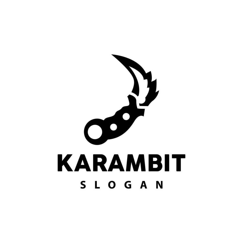 kerambit Logo, Indonesien Kampf Waffe Vektor, Ninja Kampf Werkzeug einfach Design, Vorlage Illustration Symbol Symbol vektor