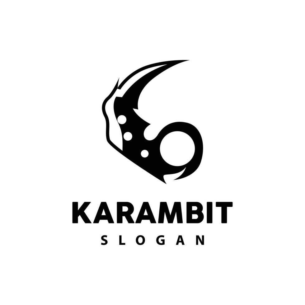 kerambit Logo, Indonesien Kampf Waffe Vektor, Ninja Kampf Werkzeug einfach Design, Vorlage Illustration Symbol Symbol vektor