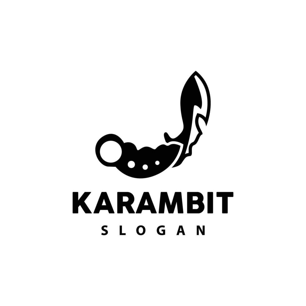 kerambit Logo, Indonesien Kampf Waffe Vektor, Ninja Kampf Werkzeug einfach Design, Vorlage Illustration Symbol Symbol vektor