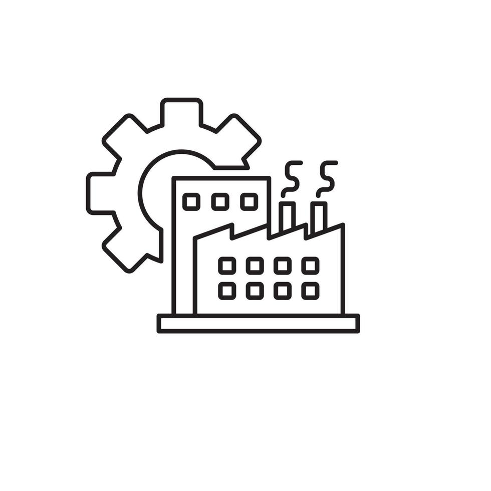 Industrie Symbol mit linear Stil auf isoliert Hintergrund. Herstellung Symbol vektor