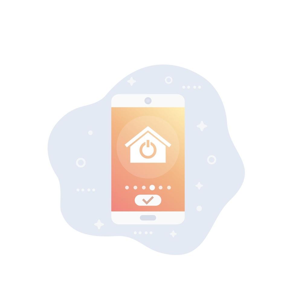 Smart Home App Symbol mit Smartphone vektor