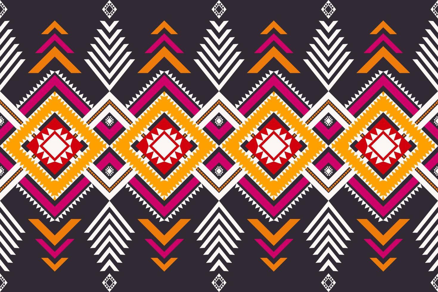 etnisk geometrisk mönster för gräns, löpare dekoration. etnisk färgrik geometrisk form sömlös mönster bakgrund. sydväst navajo mönster använda sig av för tyg, textil, Hem dekoration element. vektor