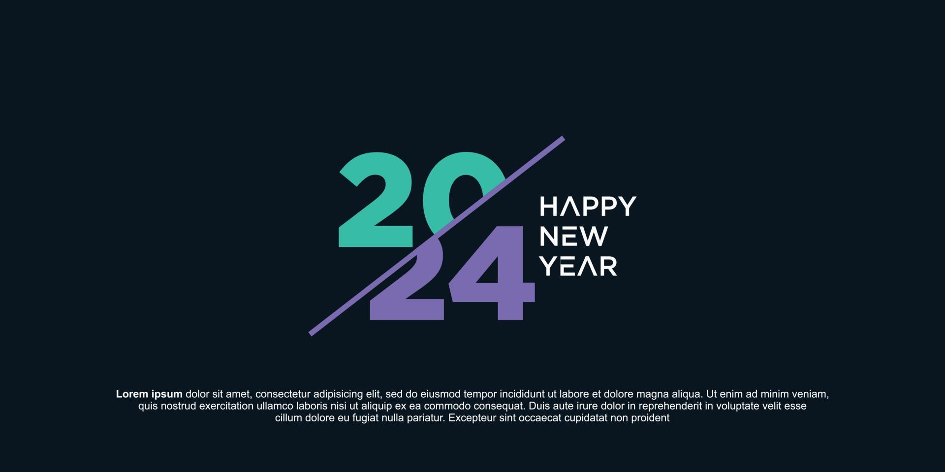 Lycklig ny år 2023 till 2024 logotyp text design. siffra 2024 design mall. Lycklig ny år 2024 symbol vektor
