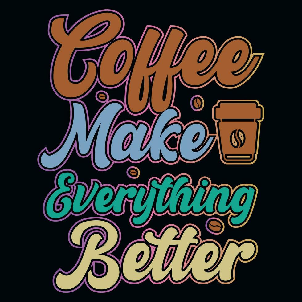 Kaffee trinken T-Shirt Design vektor