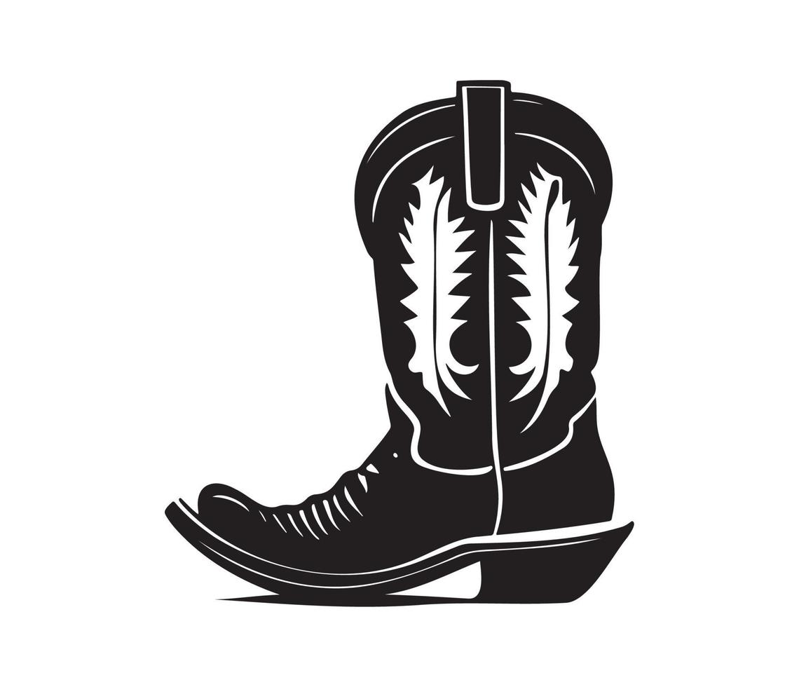 Cowboy Stiefel, Cowgirl Stiefel Vektor schwarz Grafik Illustration