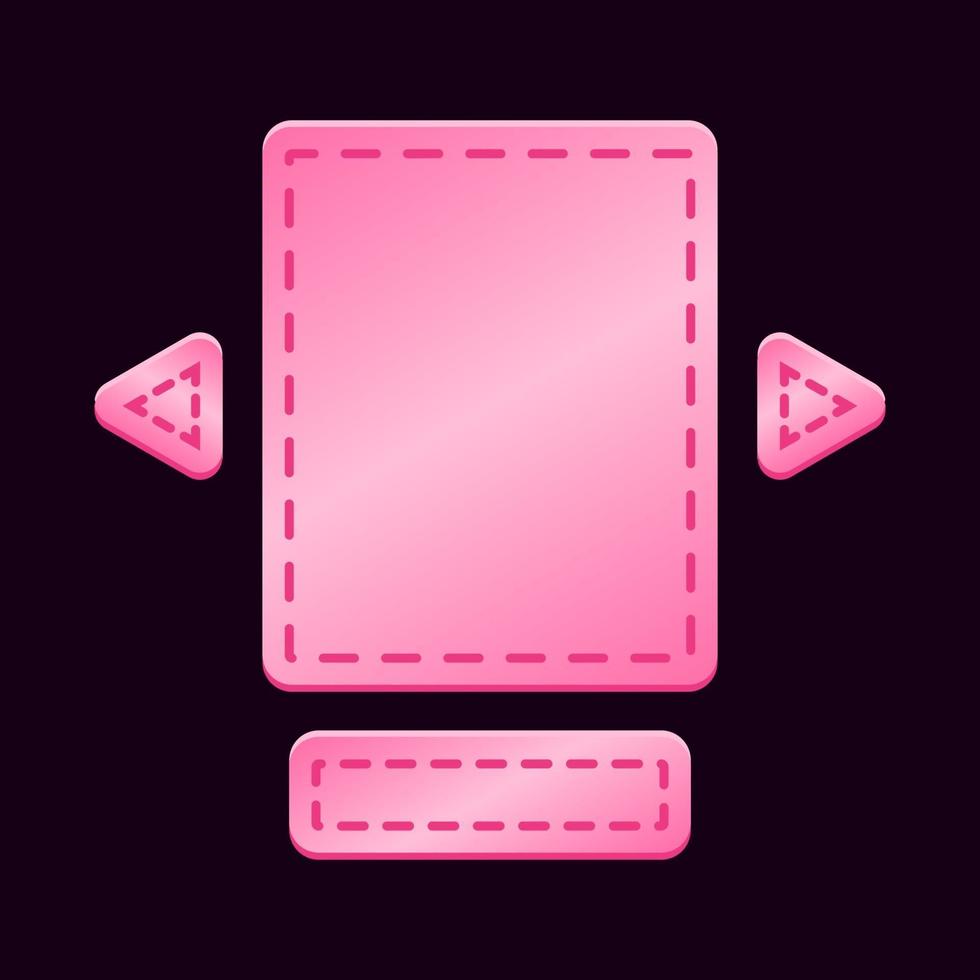 Satz von glänzenden rosa Spiel-UI-Brett-Popup-Vorlage für GUI-Asset-Elemente vektor