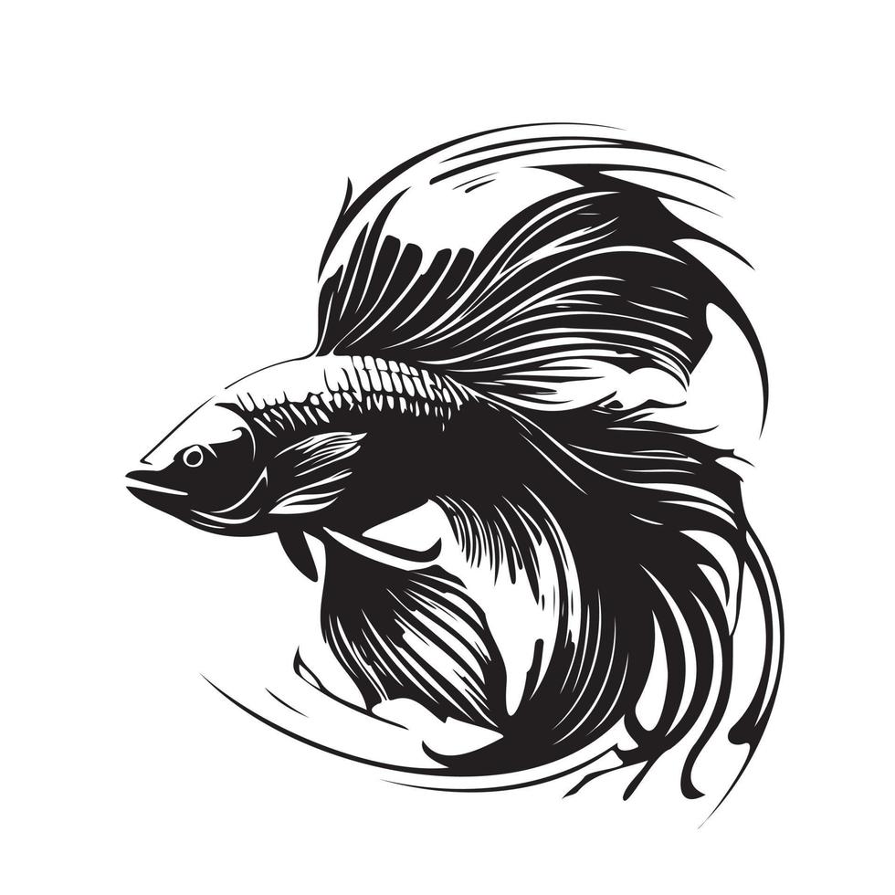 Betta Fisch Vektor Illustration, Kampf Fisch Logo Design
