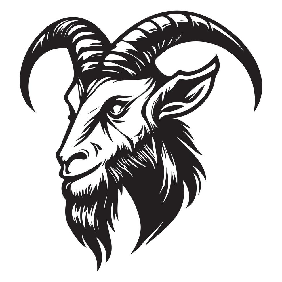 Kopf von Ziege Vektor Illustration, Ziege Logo