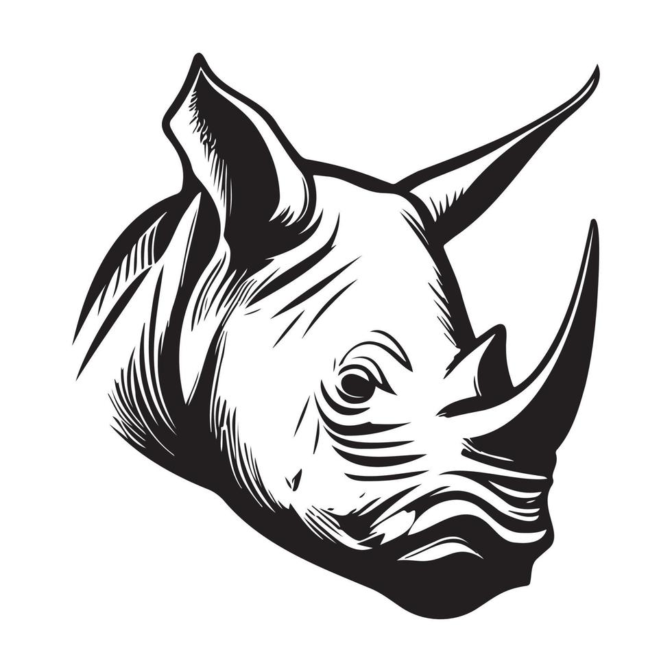 Kopf von Nashorn Vektor Illustration, Nashorn Logo