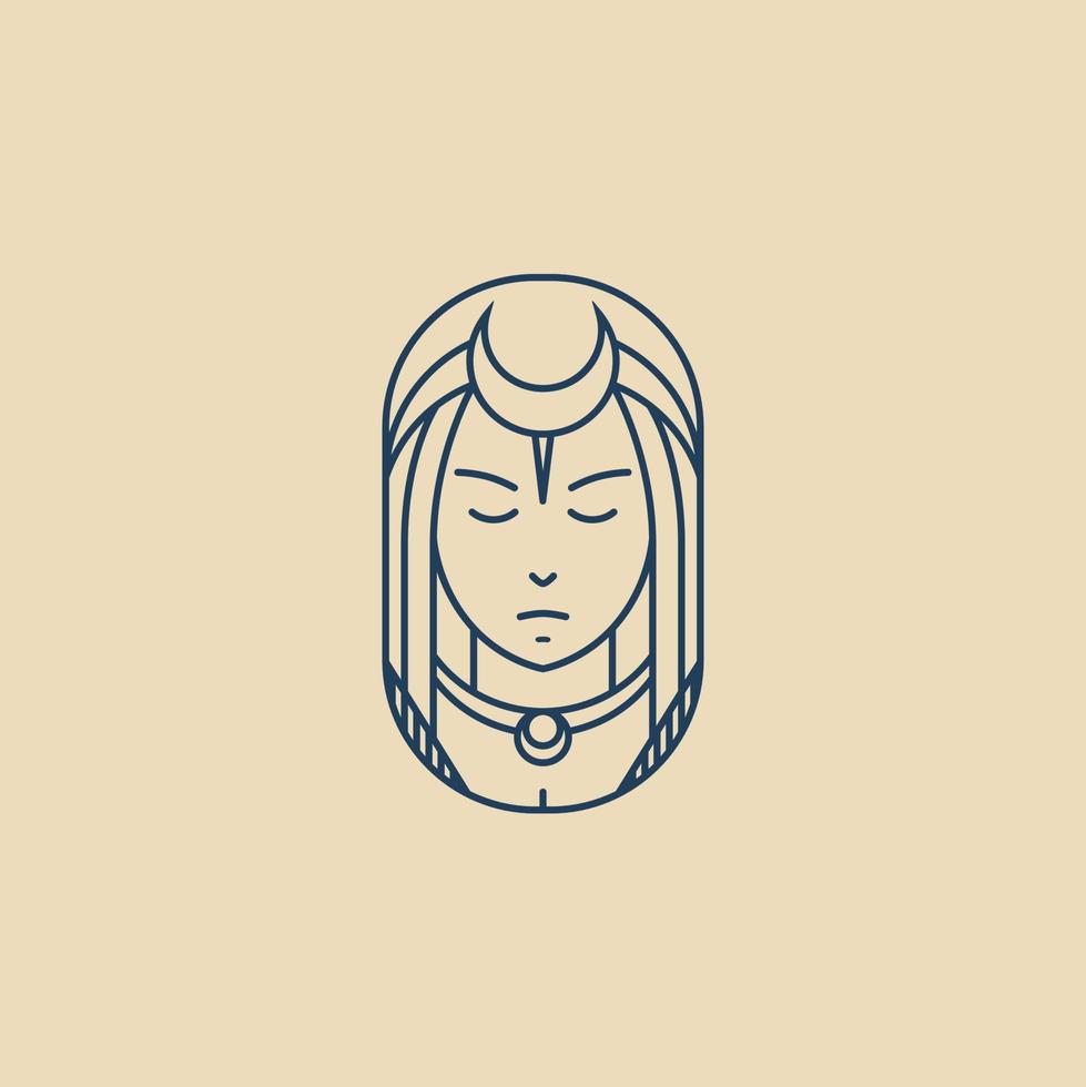 Mond Dame Göttin Logo Design vektor