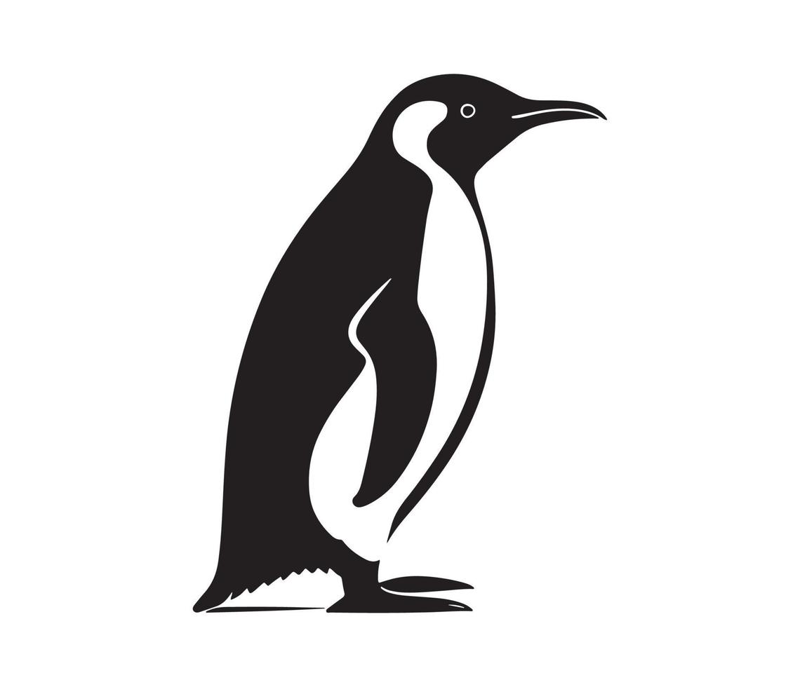 Pinguin Gesicht, Silhouetten Pinguin Gesicht, schwarz und Weiß Pinguin Vektor