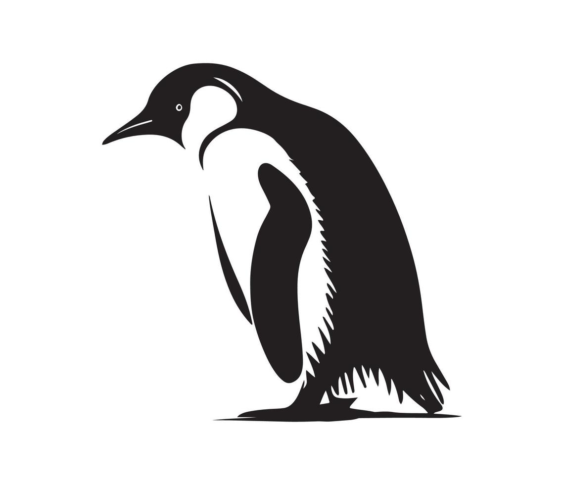 pingvin ansikte, silhuetter pingvin ansikte, svart och vit pingvin vektor