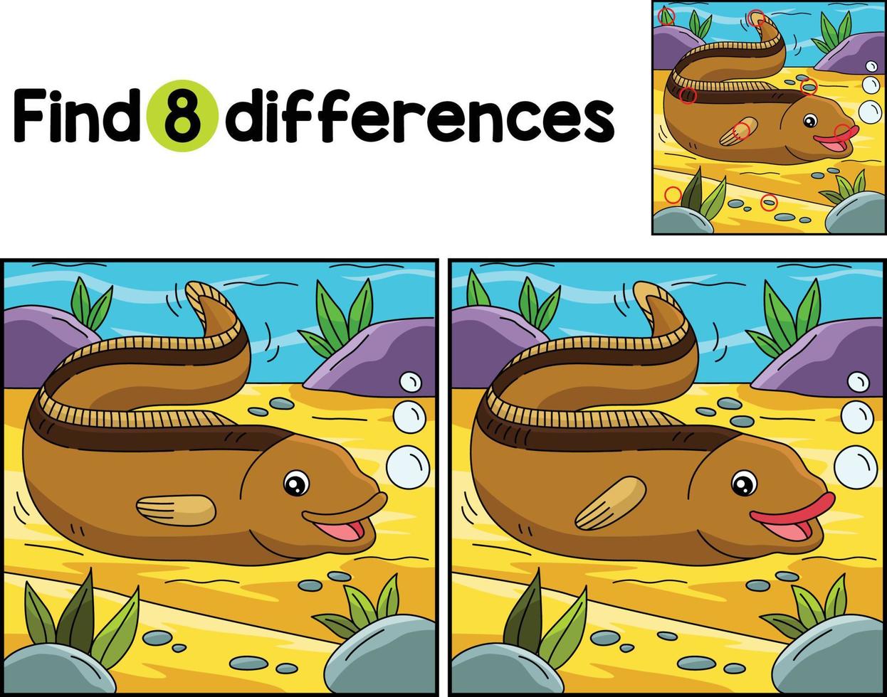 ål djur- hitta de skillnader vektor