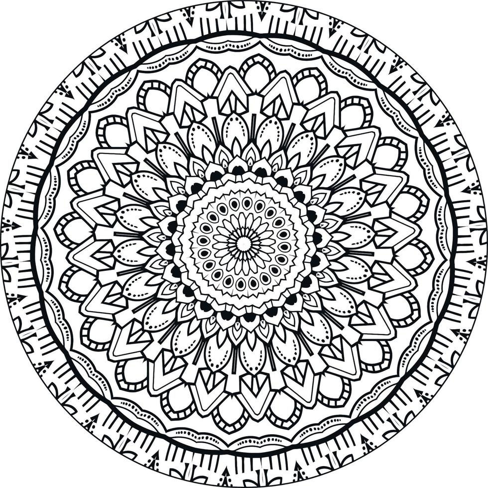 kreisförmig Muster im bilden von Mandala zum Henna, mehndi, Tätowierung, Dekoration. dekorativ Ornament im ethnisch orientalisch Stil. Färbung Buch Buchseite. Jahrgang dekorativ Elemente. vektor