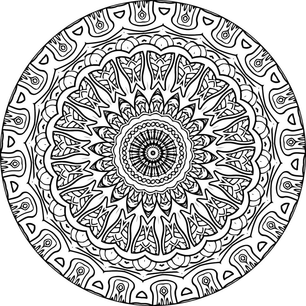 dekorativ Mandala mit Marine Elemente und Wellen auf Weiß isoliert Hintergrund. zum Färbung Buch Seiten. vektor