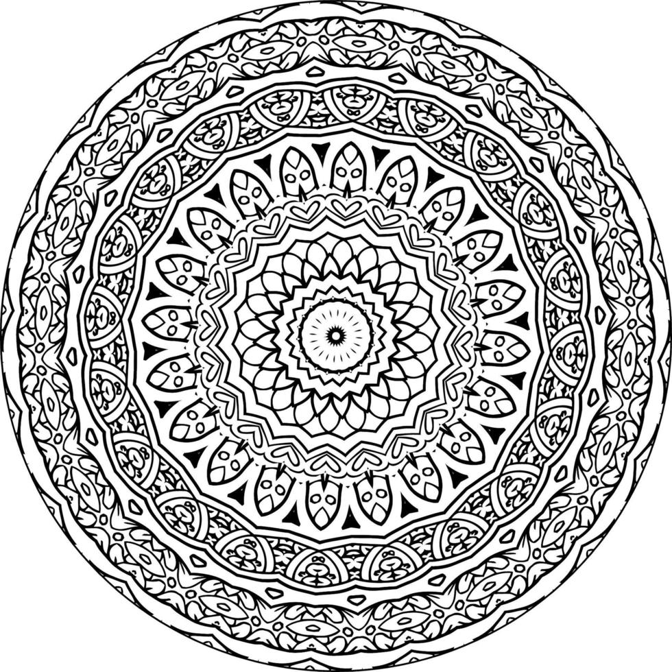 mandala färg bok konst. hälsning kort, klistermärke, spets mönster och tatuering. dekoration för interiör design. vektor cirkel av mandala med blommig prydnad mönster. bakgrund