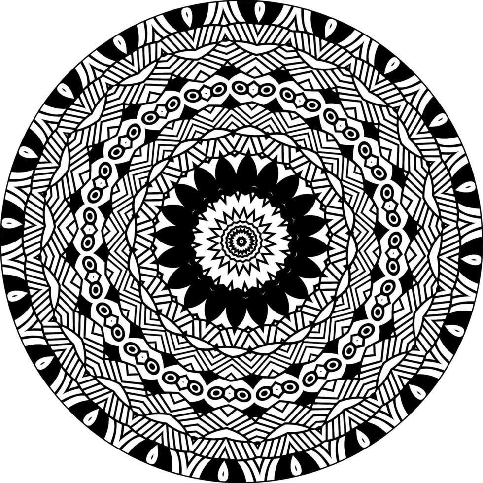 einfach kreisförmig Muster im bilden von Mandala zum Henna, mehndi, Tätowierung, Dekoration. dekorativ Ornament im ethnisch orientalisch Stil. vektor