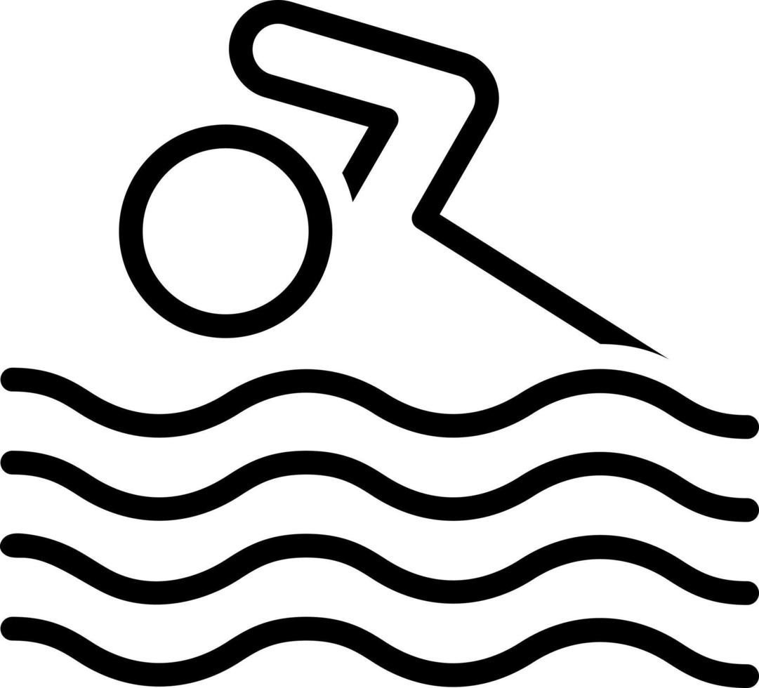 Liniensymbol zum Schwimmen vektor