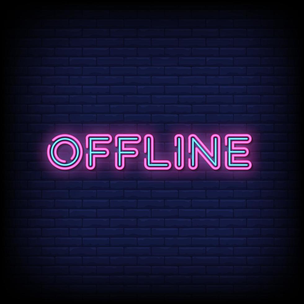 offline neonskyltar stil textvektor vektor