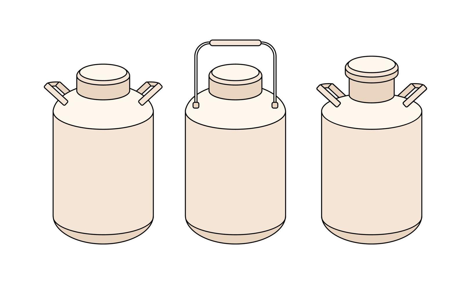 Milch Container können Symbol Vektor Gliederung Illustration. Hand gezeichnet Gekritzel Linie Kontur Zeichnung