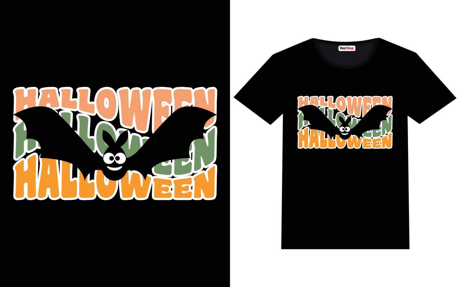 trendig halloween grafisk årgång typografi och text t skjorta design vektor