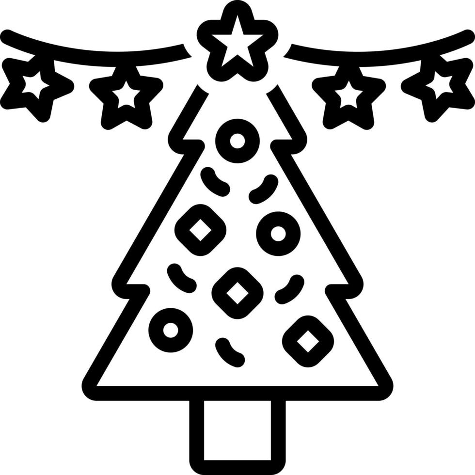 Liniensymbol für Weihnachten vektor