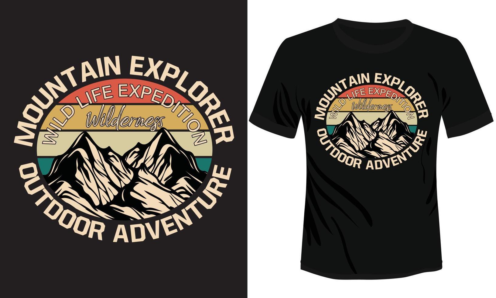 Berg erkunden Outdoor-Abenteuer-T-Shirt-Design vektor