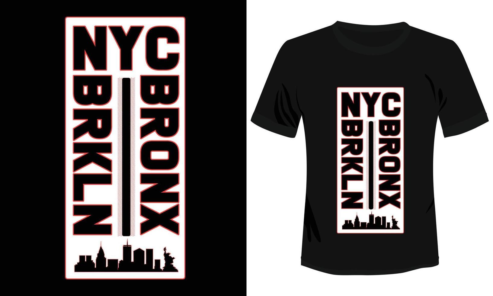 nyc bronx brkln ny york stad t-shirt design vektor