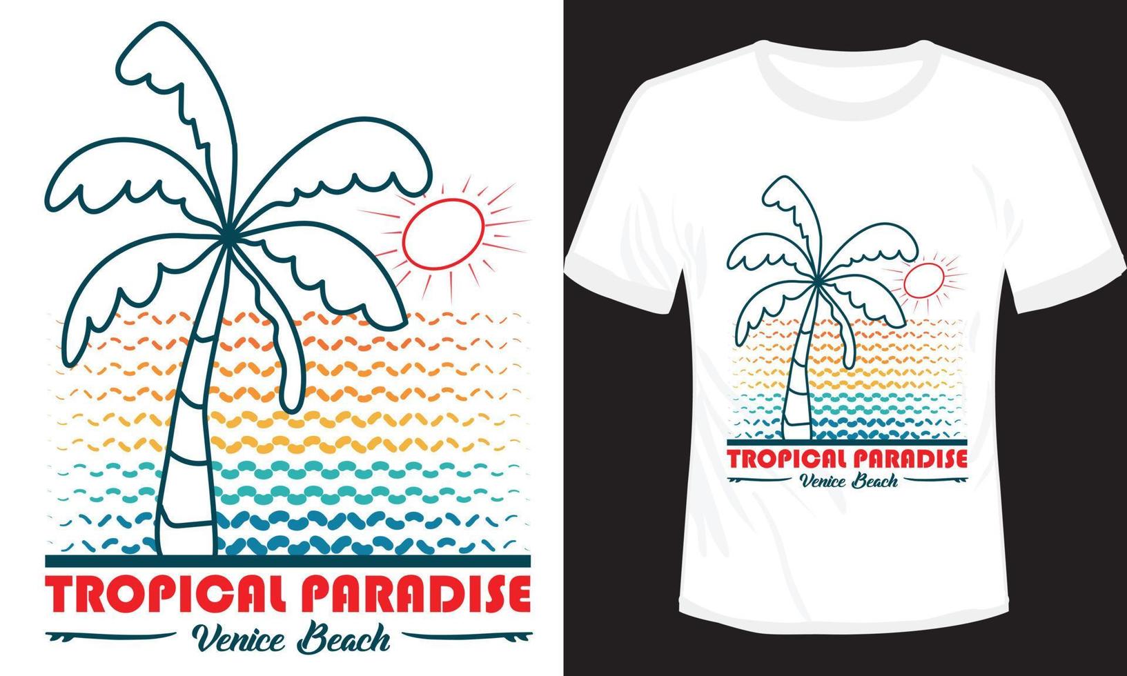 tropisk paradis t-shirt design vektor illustration