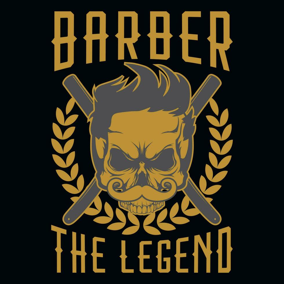 Barbier Grafik T-Shirt Design vektor