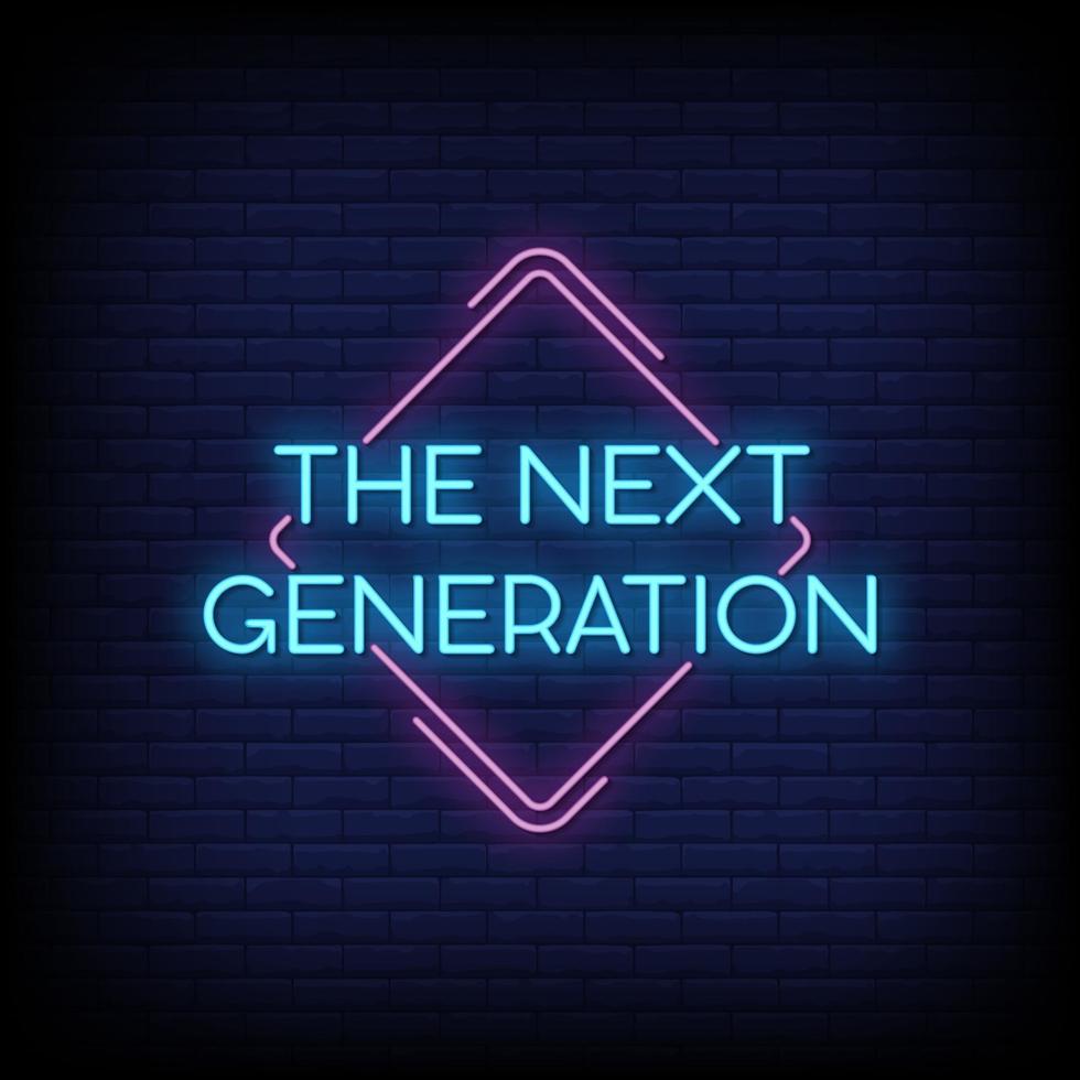 nästa generations neonskyltar stil textvektor vektor