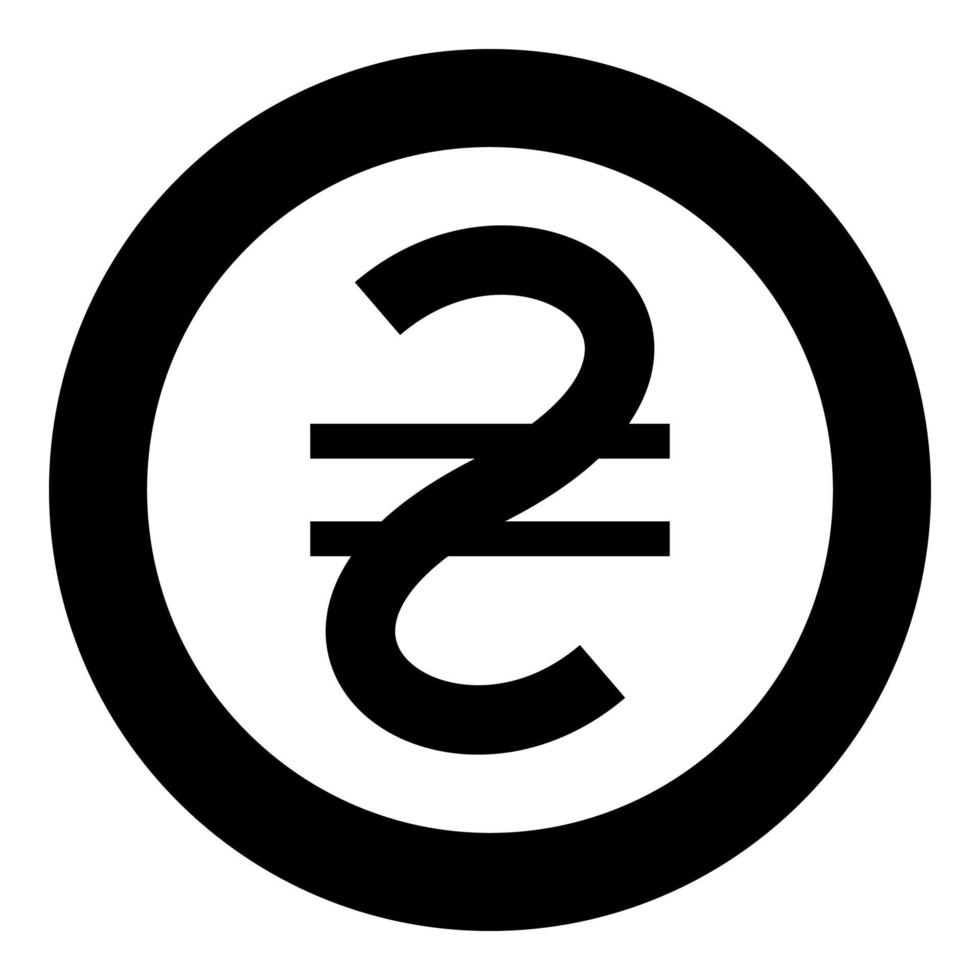 Griwna uah Symbol Geld Ukraine ukrainisch Währung Zeichen Symbol im Kreis runden schwarz Farbe Vektor Illustration Bild solide Gliederung Stil