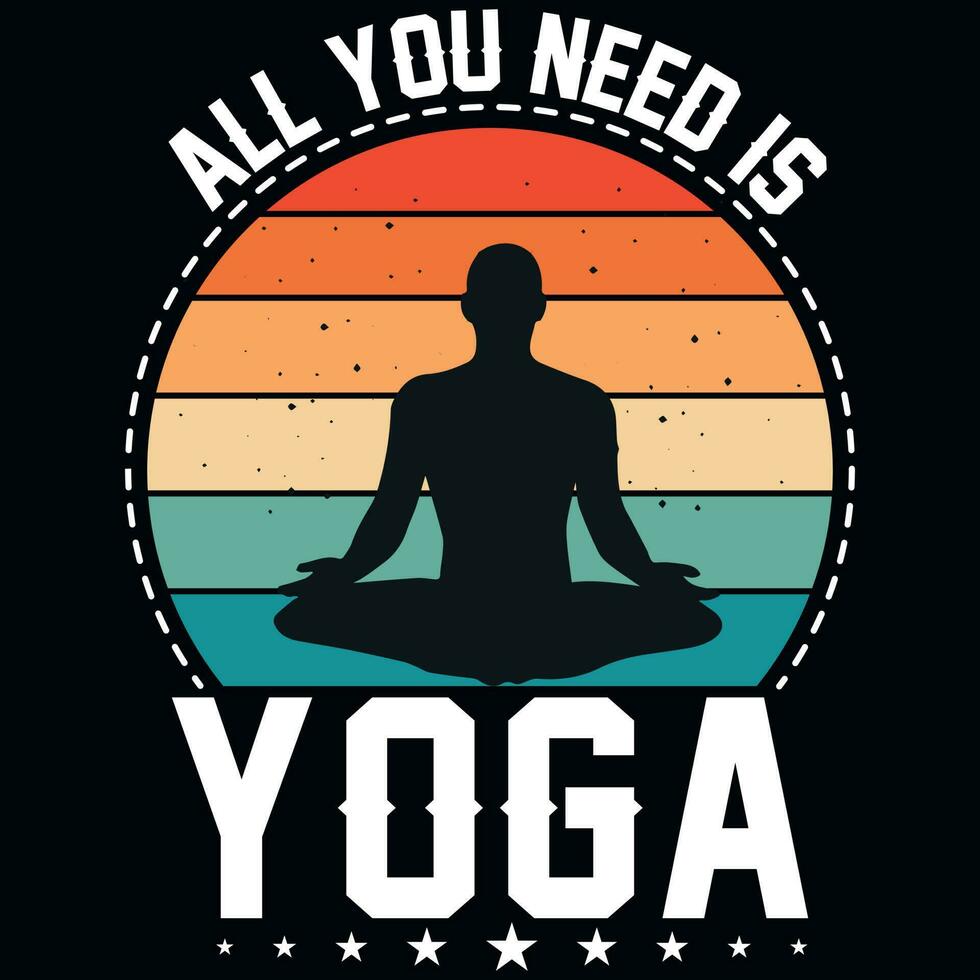 yoga årgångar tshirt design vektor