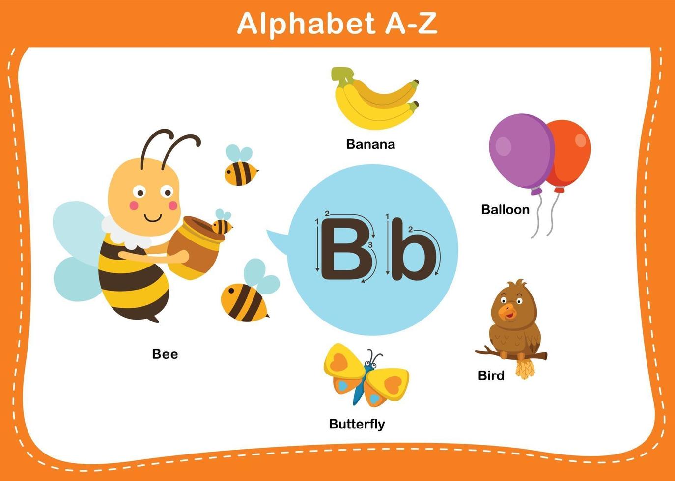 alfabetet bokstaven b vektorillustration vektor