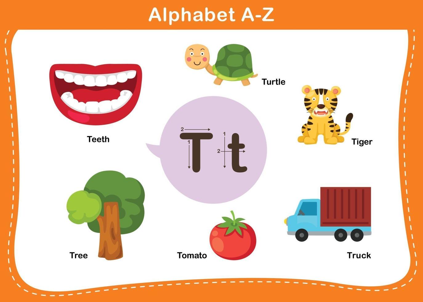 alfabetet bokstaven t vektorillustration vektor