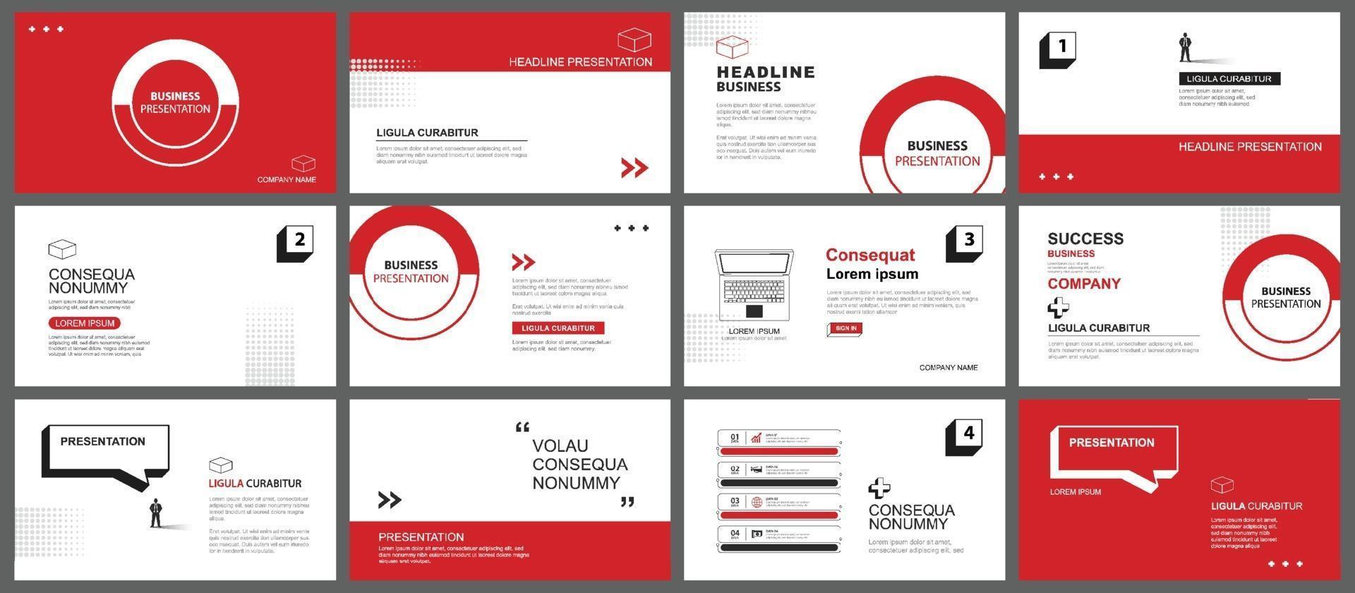 presentation och bakgrund för bildlayout. design röd och svart geometrisk mall. användning för företagspresentation, bild, marknadsföring, broschyr, reklam, mall, modern stil. vektor