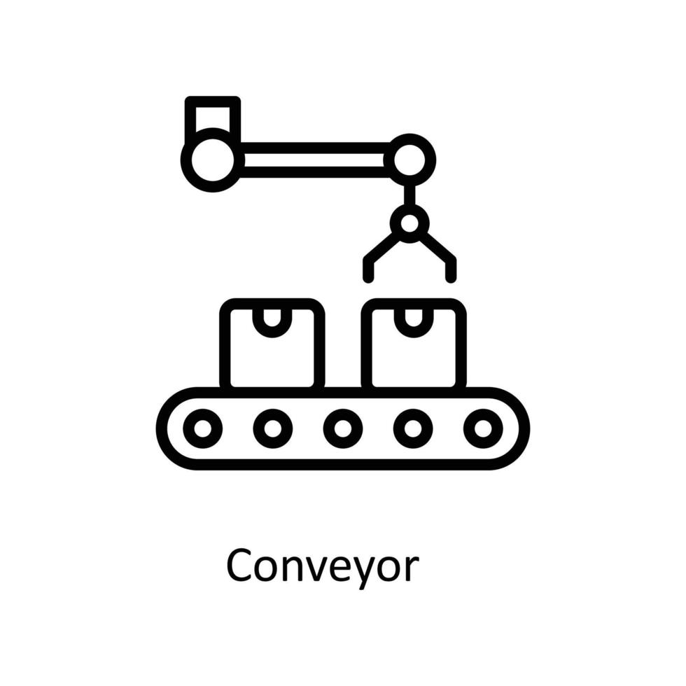 transportband vektor översikt ikoner. enkel stock illustration stock