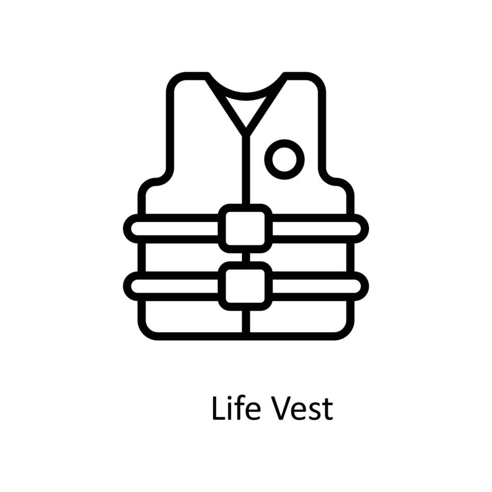 Leben Weste Vektor Gliederung Symbole. einfach Lager Illustration Lager