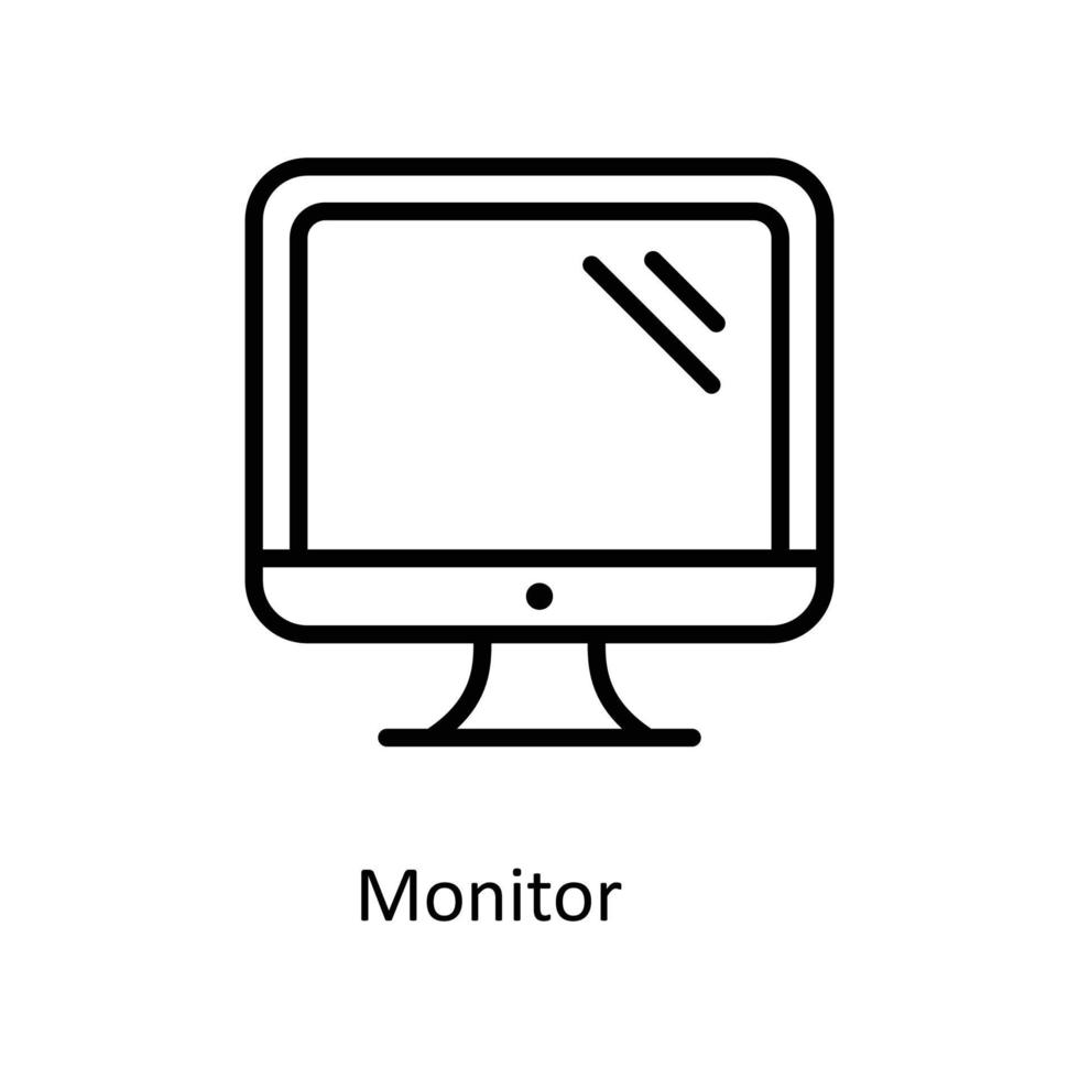 Monitor Vektor Gliederung Symbole. einfach Lager Illustration Lager