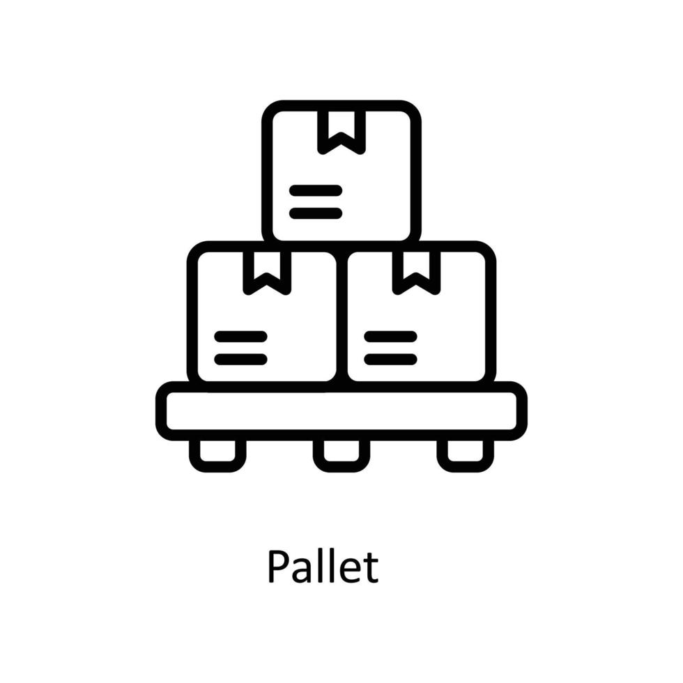 lastpall vektor översikt ikoner. enkel stock illustration stock