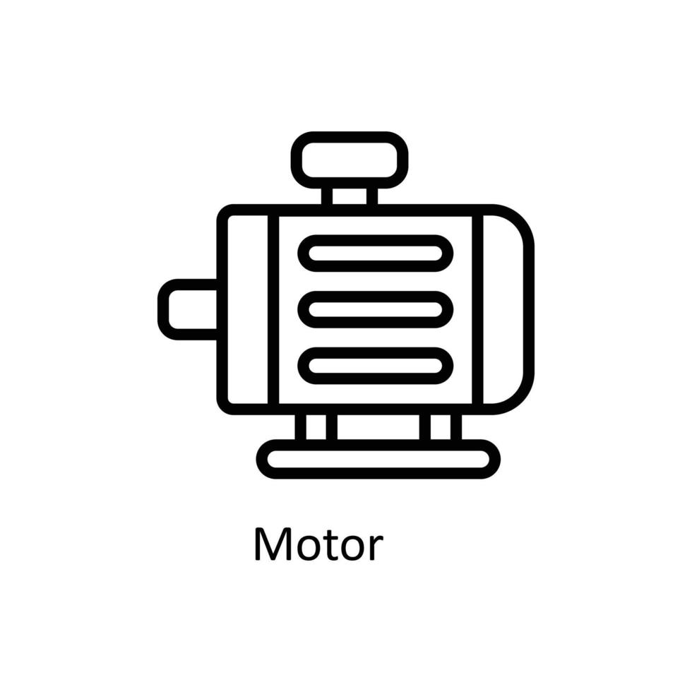 motor vektor översikt ikoner. enkel stock illustration stock