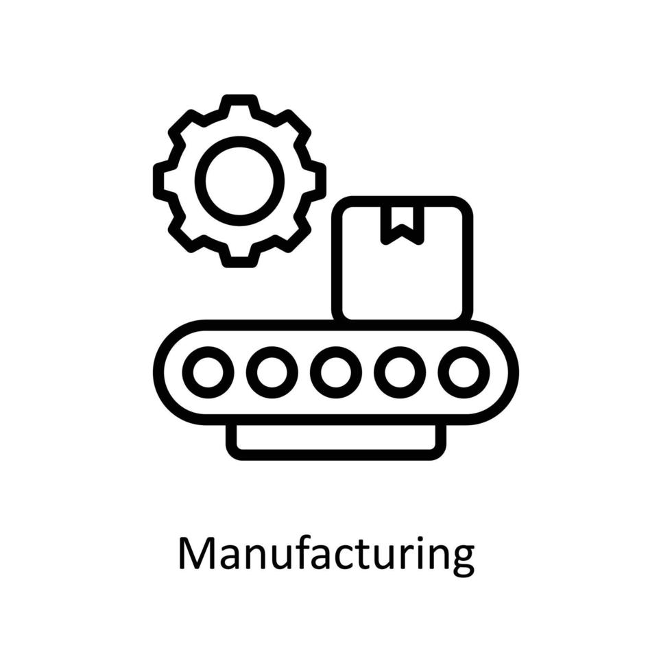 tillverkning vektor översikt ikoner. enkel stock illustration stock