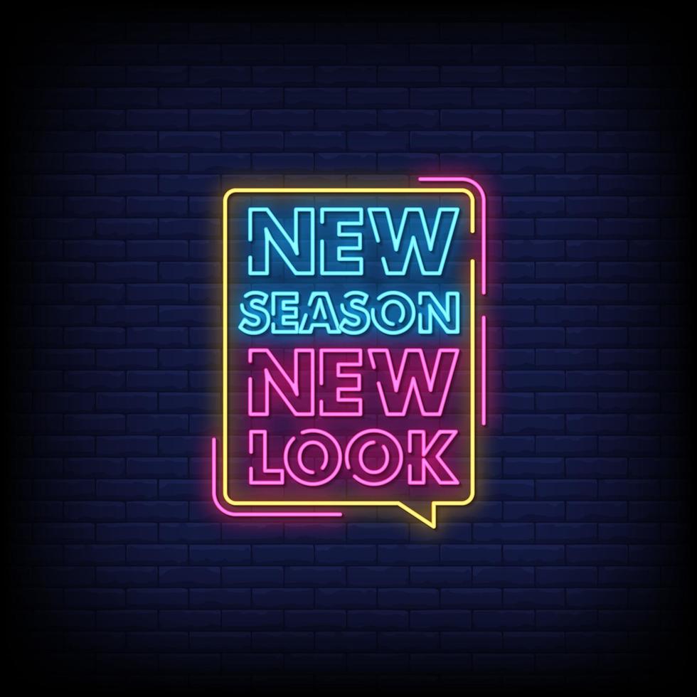 neue Jahreszeit Neuland Neonzeichen Stil Textvektor vektor
